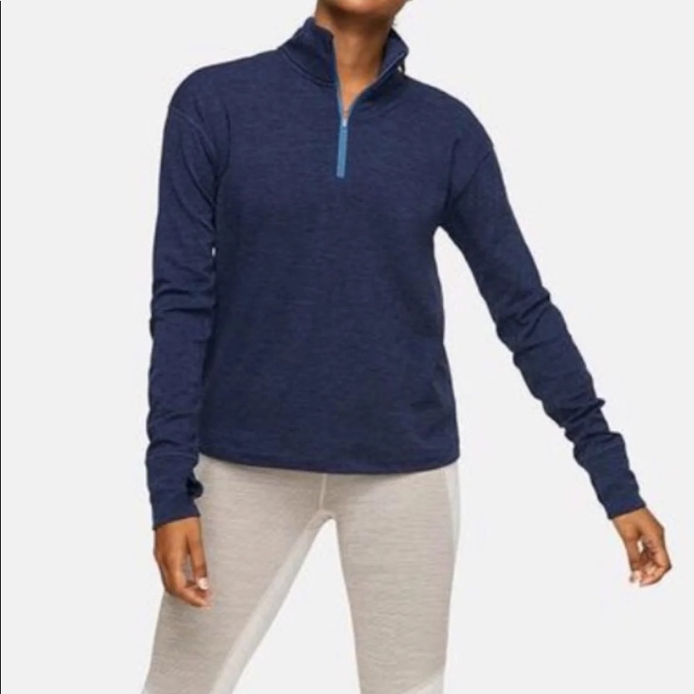 Outdoor Voices Navy Fleece Half Zip Pullover